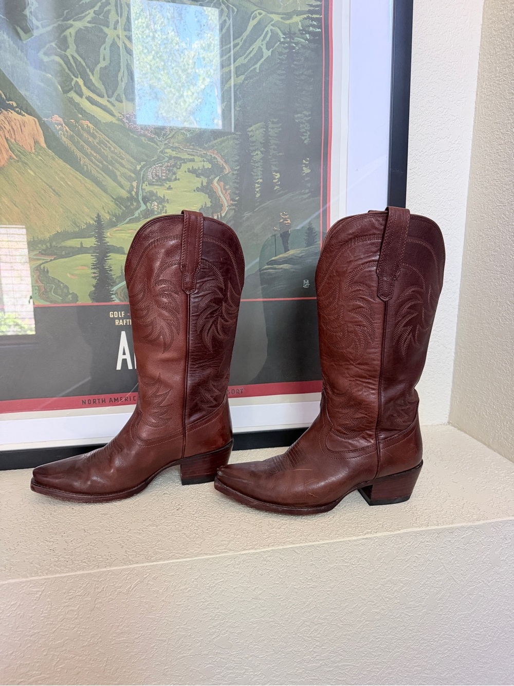 Tecovas Brown Leather Western Heeled Boots
